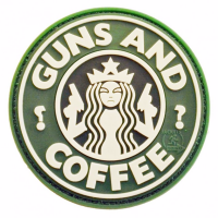 Guns and Coffee Rubber Patch Color (JTG)