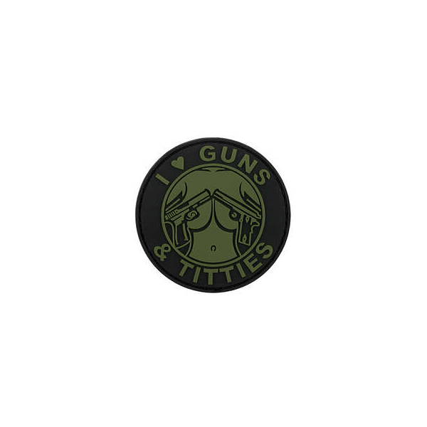 GUNS & TITTIES PVC Patch OLIVE  [8FIELDS]