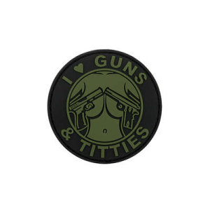 GUNS & TITTIES PVC Patch OLIVE  [8FIELDS]