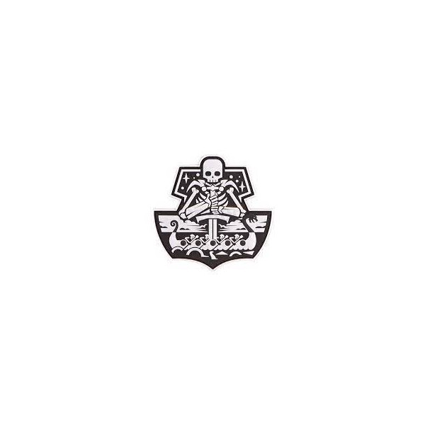 Ghost Ship Skull Rubber Patch White