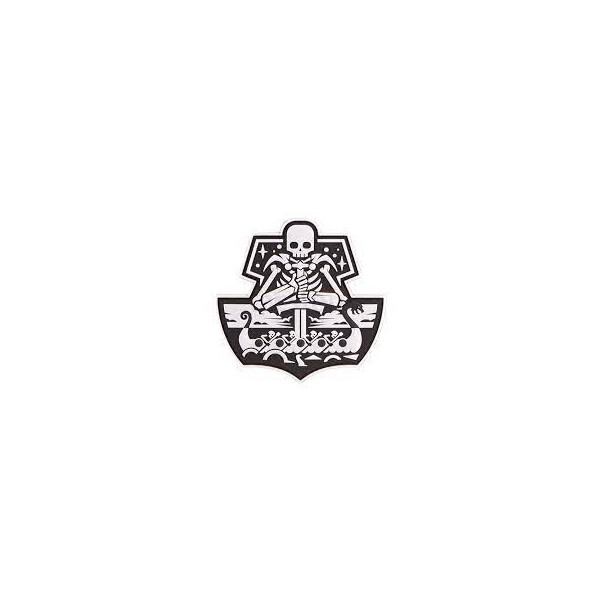 Ghost Ship Skull Rubber Patch White