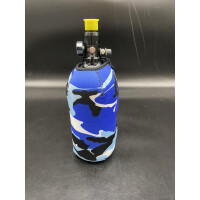 Neopren Flaschenüberzug für 0,8 Liter HP Flaschen Blau Camouflage