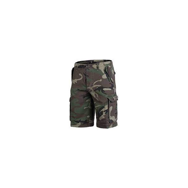 Mil-Tec Paratrooper SHORTS PREWASH Woodland Small